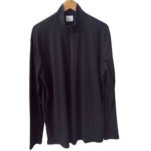 Dunkin Donuts DNKN Logo Long Sleeve Black Half Zip Pullover Shirt. XL.